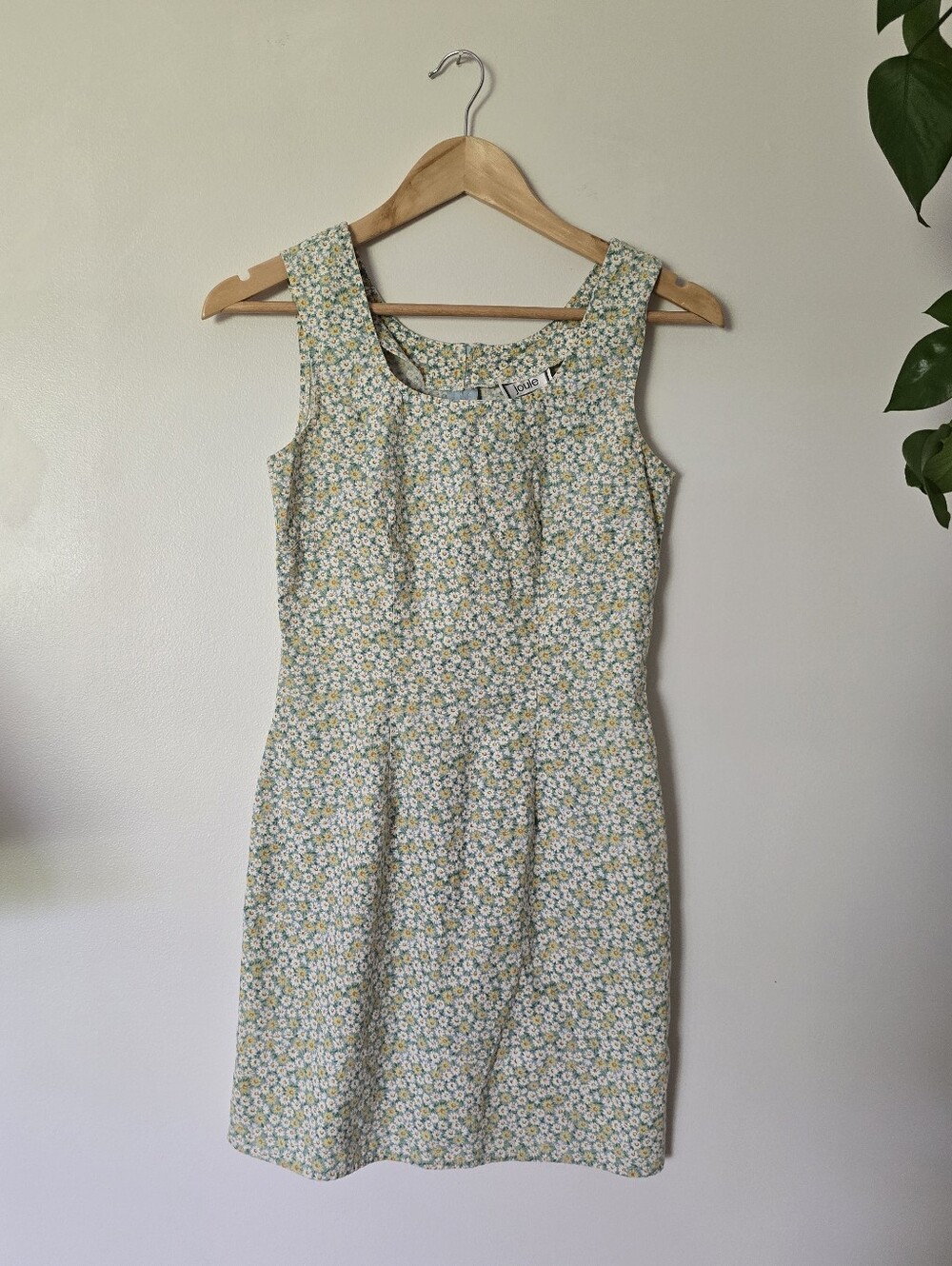 Vintage Joule Summer Cotton Mini Dress XXS/XS Green Yellow Daisy Ditsy Floral